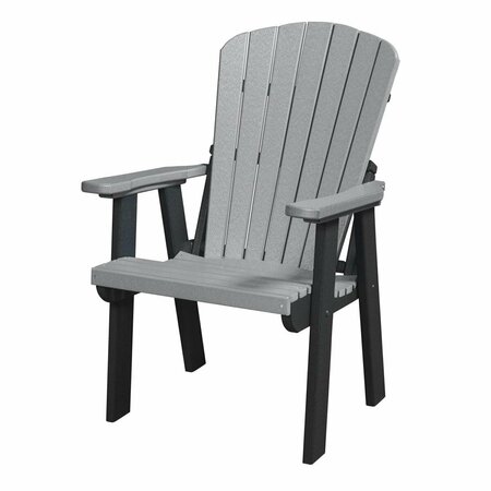 INVERNACULO 42 x 24.5 x 21 in. Os Home & Office Model Fan Back Chair with Black Base, Light Gray IN2750967